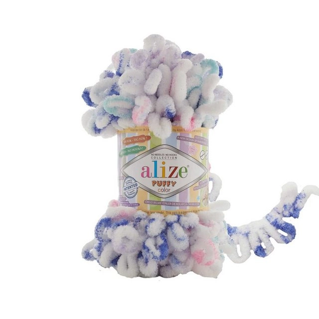 Alize »100g Strickgarn ALIZE Puffy Color Fingerstrickgarn Schlaufenwolle Stricken ohne Nadel« Häkelwolle, 9 m, 6245