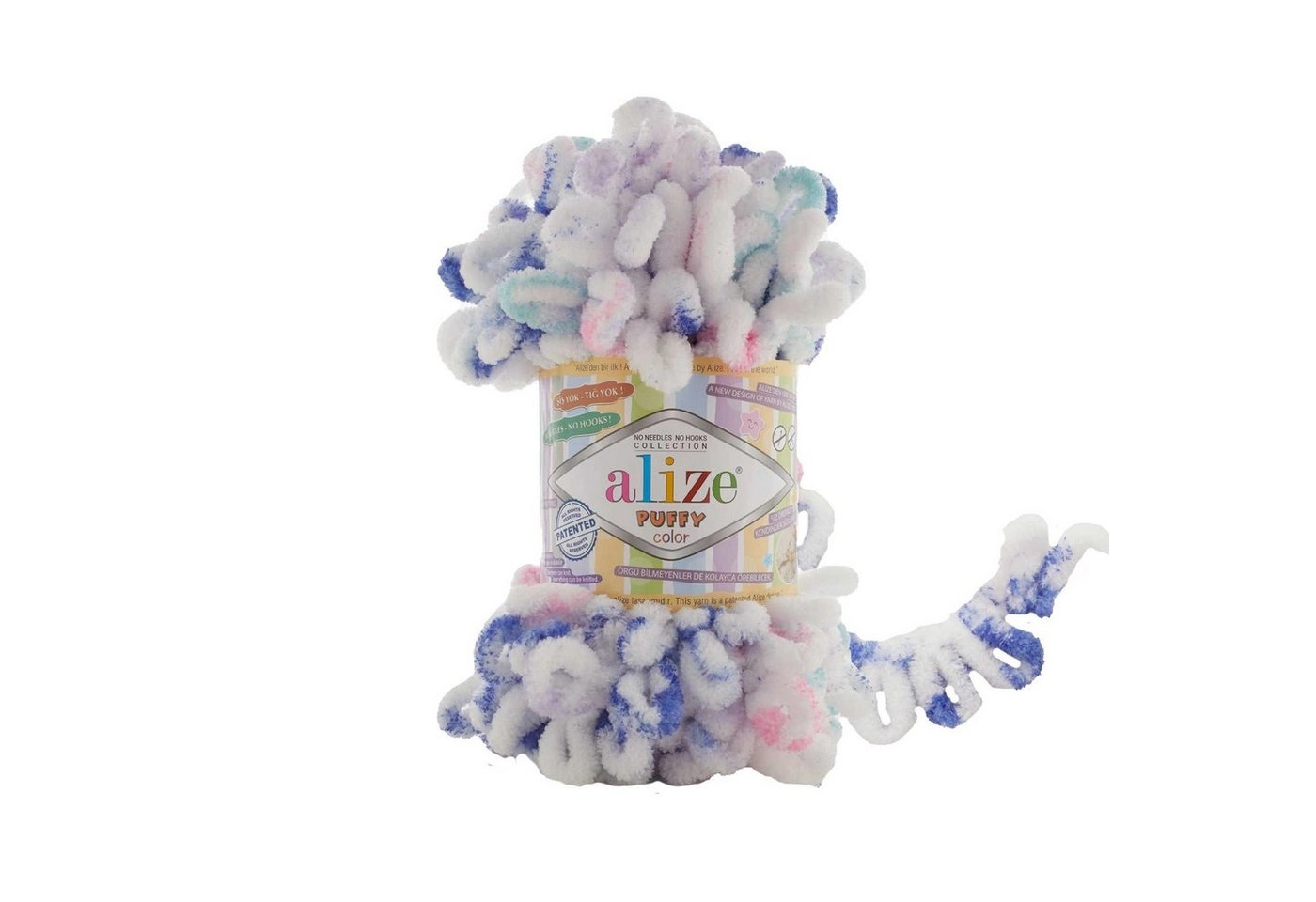 Alize »100g Strickgarn ALIZE Puffy Color Fingerstrickgarn Schlaufenwolle Stricken ohne Nadel« Häkelwolle, 9 m, 6245