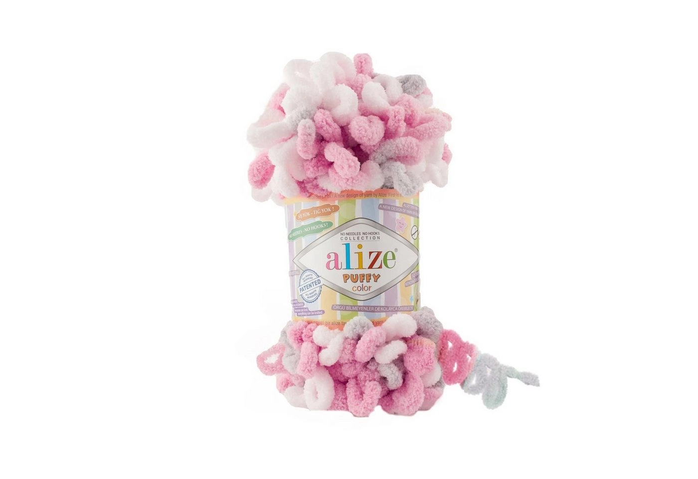 Alize »100g Strickgarn ALIZE Puffy Color Fingerstrickgarn Schlaufenwolle Stricken ohne Nadel« Häkelwolle, 9 m, 6370