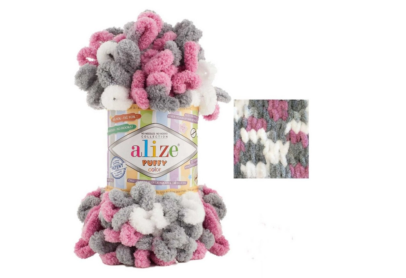 Alize »100g Strickgarn ALIZE Puffy Color Fingerstrickgarn Schlaufenwolle Stricken ohne Nadel« Häkelwolle, 9 m, 6070