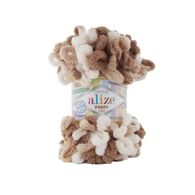 Alize »100g Strickgarn ALIZE Puffy Color Fingerstrickgarn Schlaufenwolle Stricken ohne Nadel« Häkelwolle, 9 m, 6398