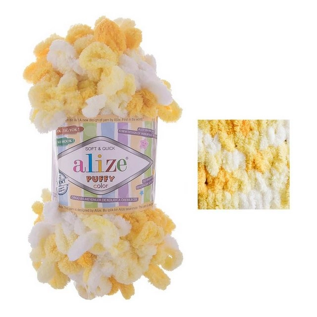 Alize »100g Strickgarn ALIZE Puffy Color Fingerstrickgarn Schlaufenwolle Stricken ohne Nadel« Häkelwolle, 9 m, 5921