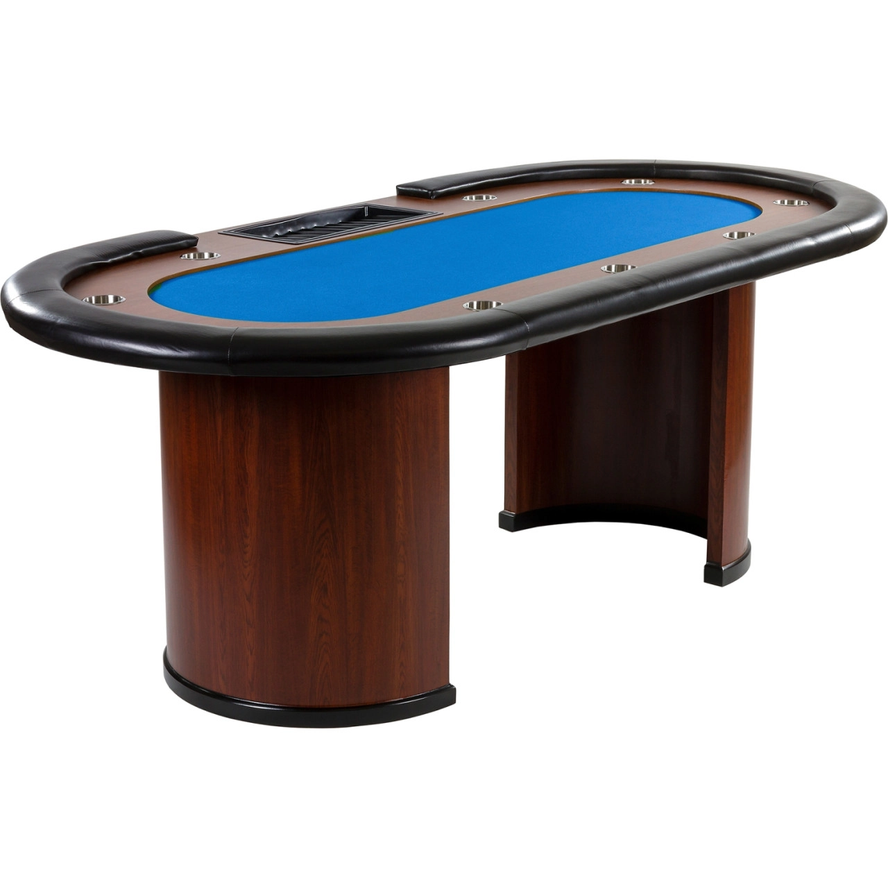 GAMES PLANET® XXL Pokertisch BLAU ROYAL FLUSH, 213x106x75