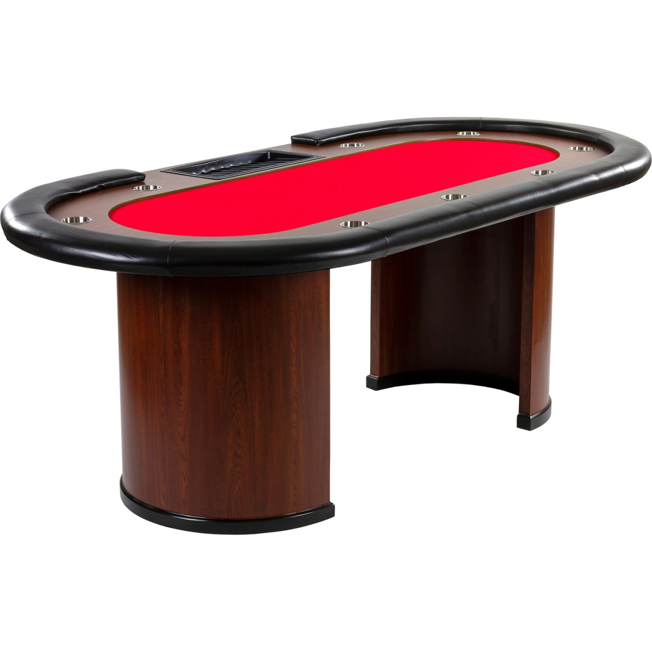 GAMES PLANET® XXL Pokertisch ROT ROYAL FLUSH, 213x106x75