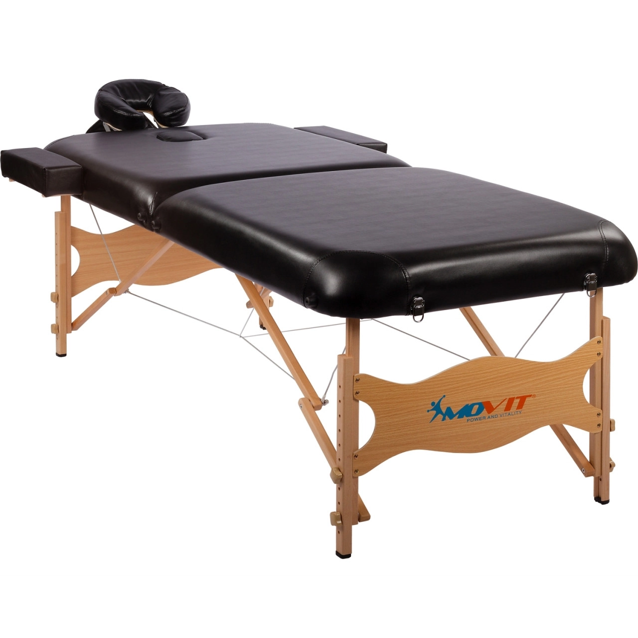 MOVIT® Deluxe Massageliege 80 cm breit Massagetisch, Schwarz