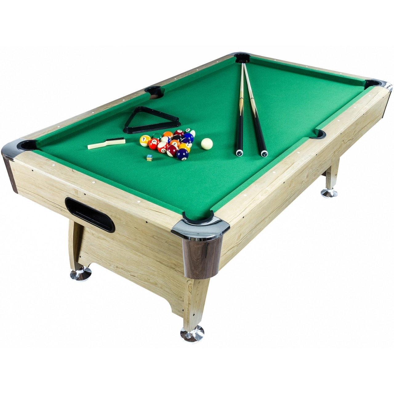 GAMESPLANET® 8 ft Billardtisch "Premium", Farbe hell / grün