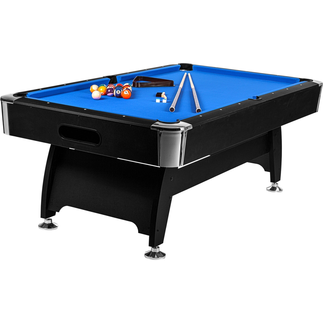 GamesPlanet® 8 ft Billardtisch "Premium", Farbe schwarz/blau