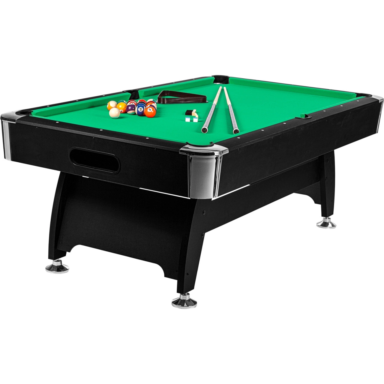 GamesPlanet® 8 ft Billardtisch "Premium", Farbe schwarz/grün