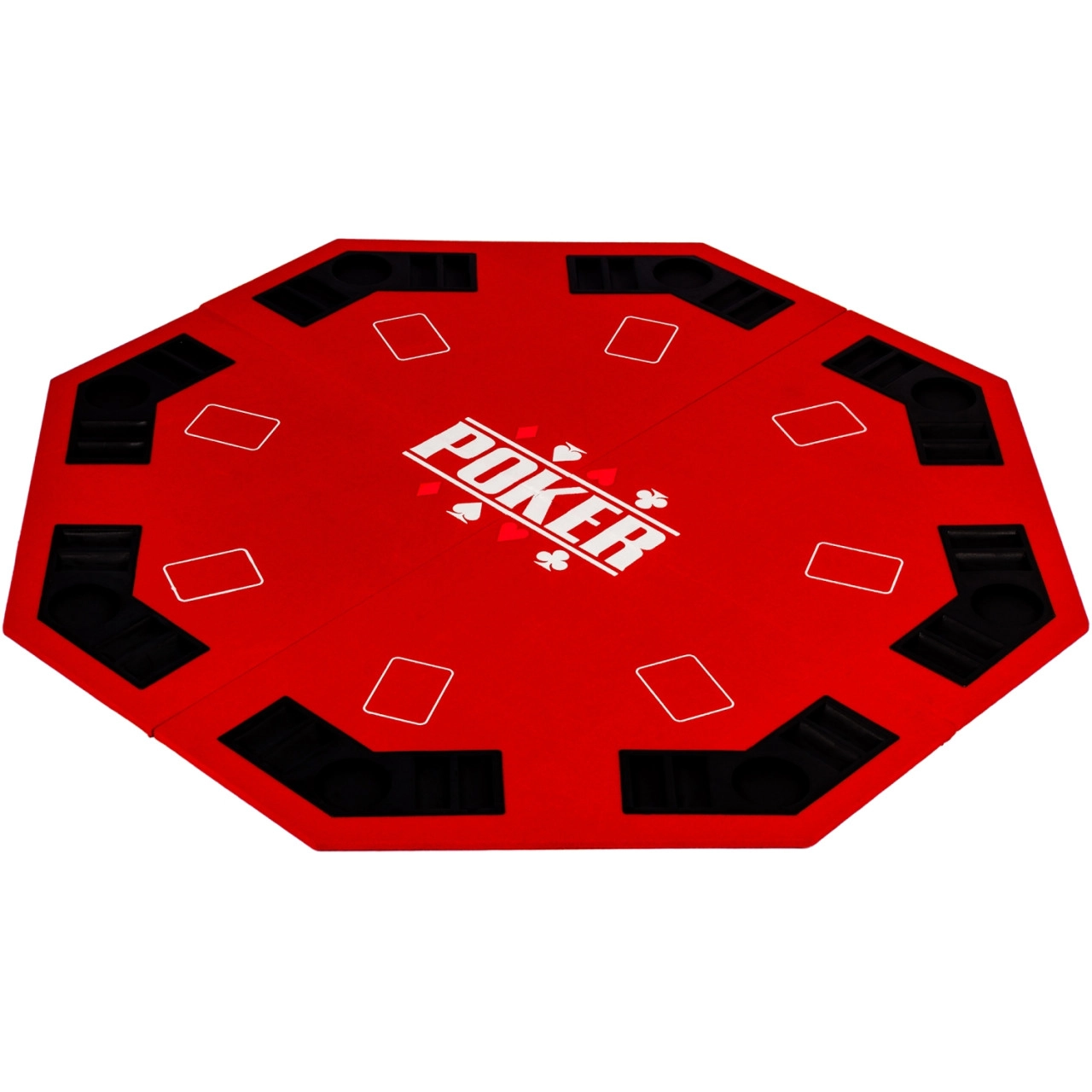 GAMES PLANET® Pokerauflage 8-eckig 122cm, rot