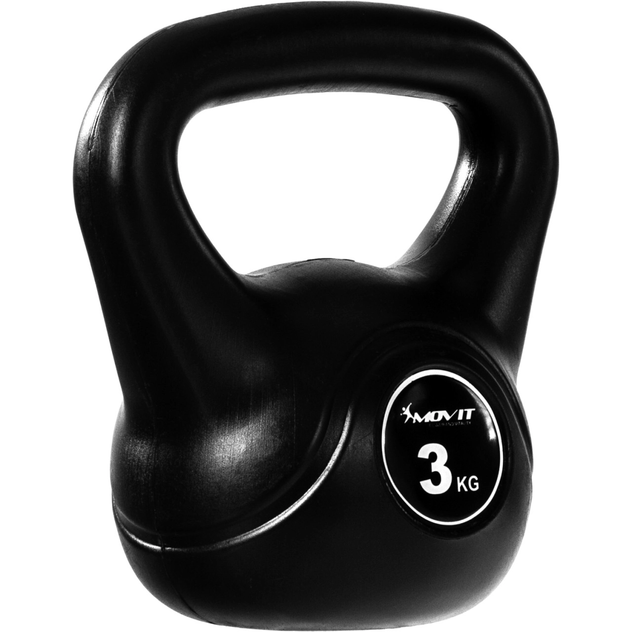 MOVIT® 3kg Kettlebell Kugelhantel schwarz