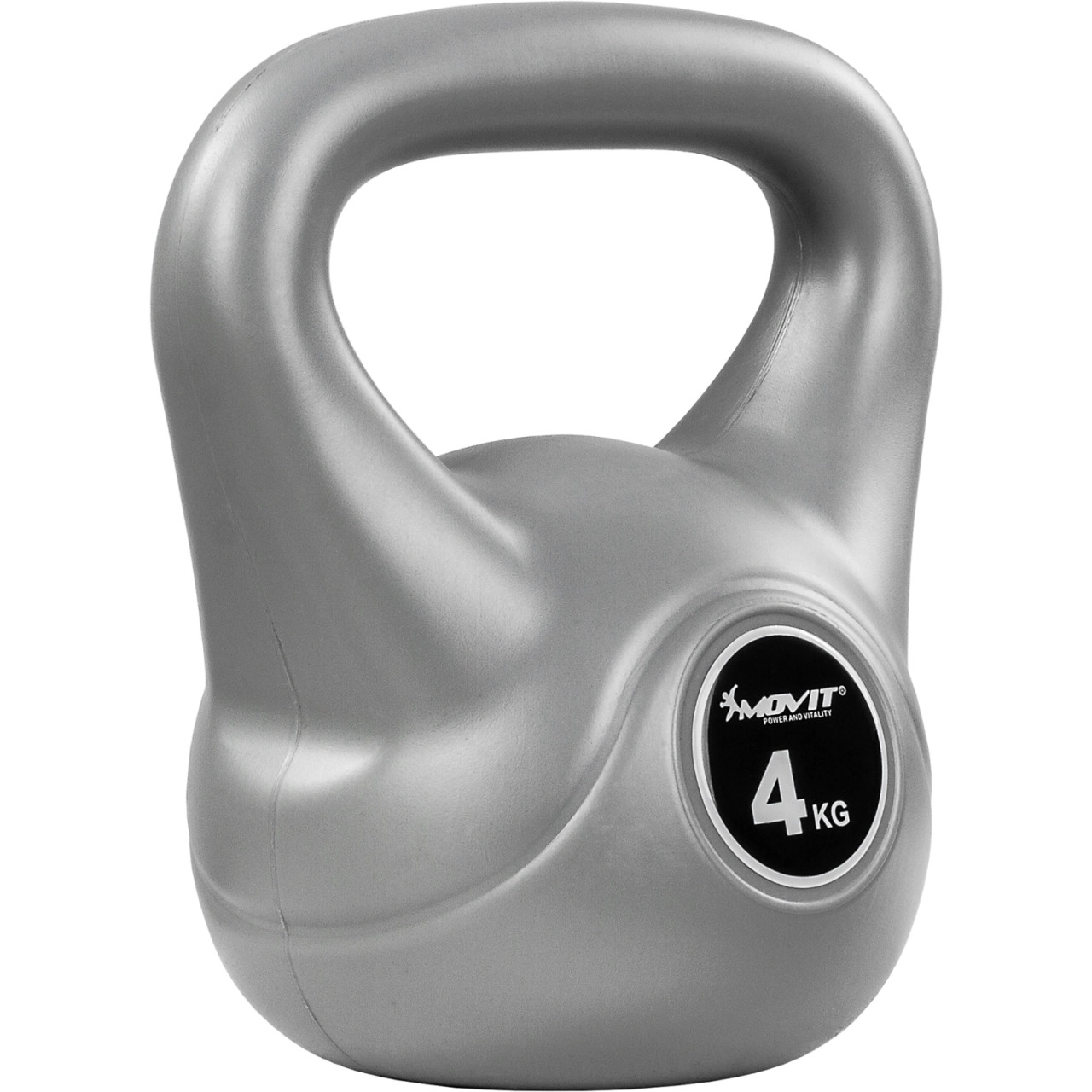 MOVIT® 4 kg Kettlebell Kugelhantel grau