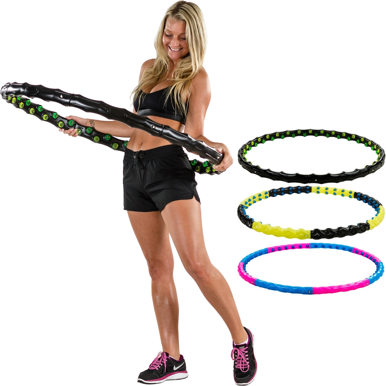 MOVIT® Hip Hoop, Hula Hoop Reifen, 64 Magneten, Ø 96 cm