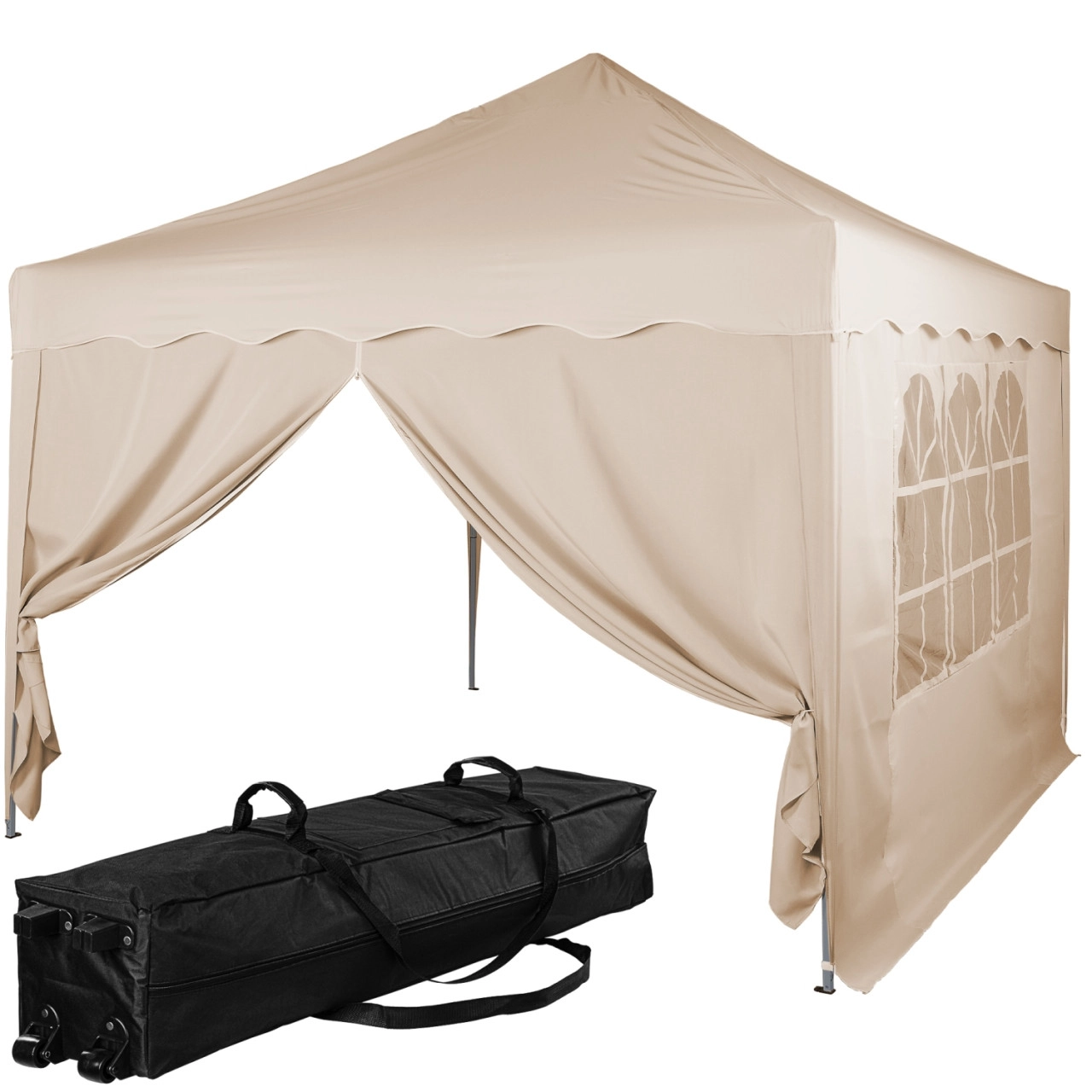 INSTENT Faltpavillon "BASIC" 3x3,Trolley,Stahl,champagne,2ST