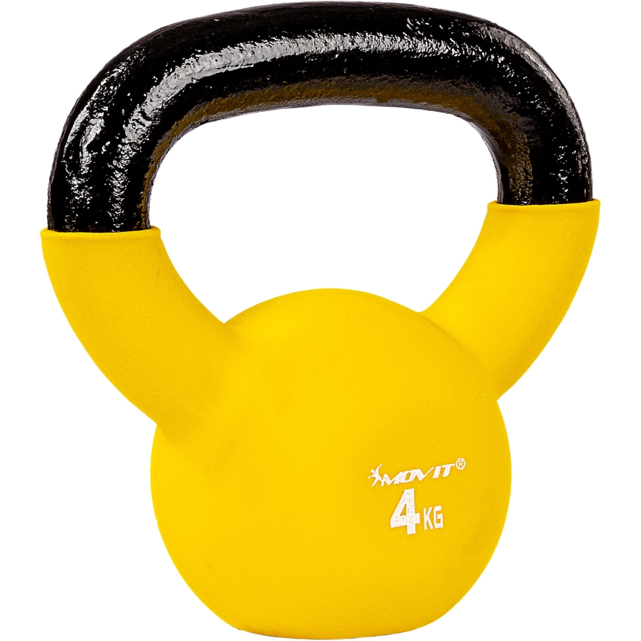 MOVIT® 4kg Kettlebell Kugelhantel gusseisen neopren gelb