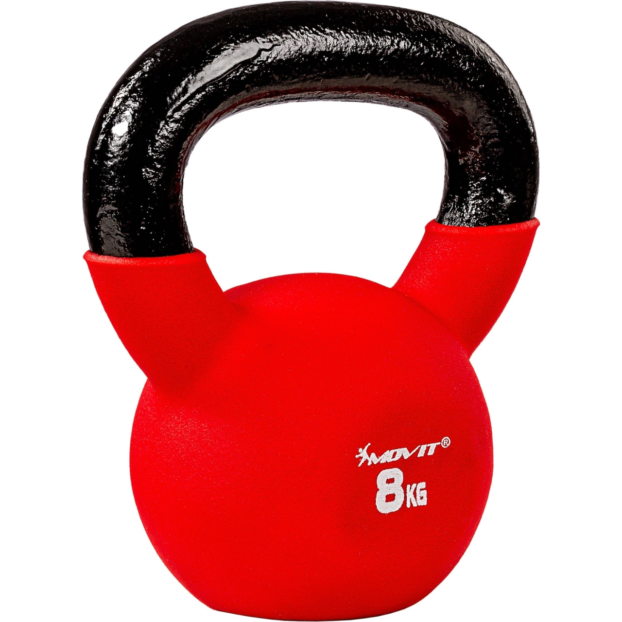 MOVIT® 8kg Kettlebell Kugelhantel gusseisen neopren rot