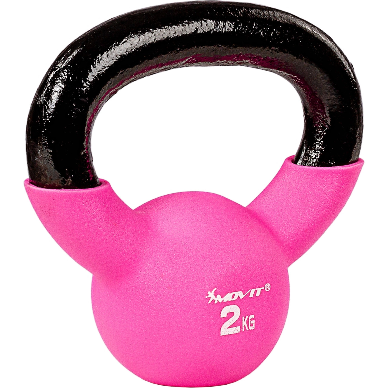 MOVIT® 2kg Kettlebell Kugelhantel gusseisen neopren pink