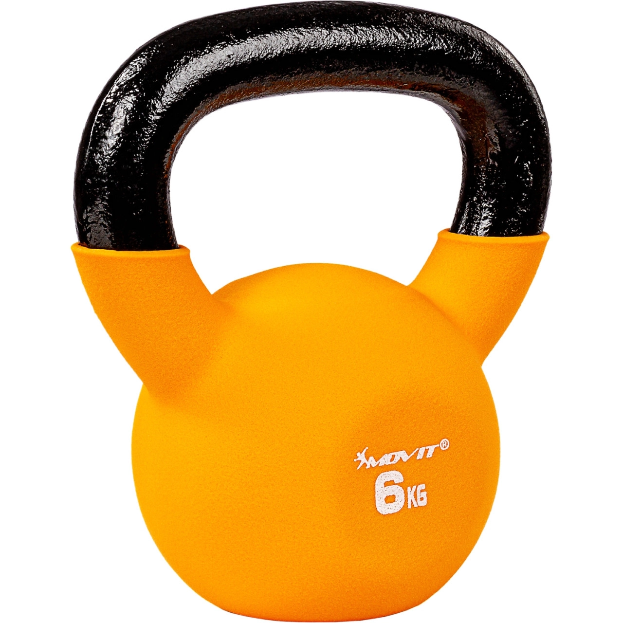 MOVIT® 6kg Kettlebell Kugelhantel gusseisen neopren orange