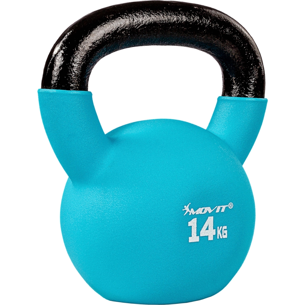 MOVIT® 14kg Kettlebell Kugelhantel guss neopren hellblau