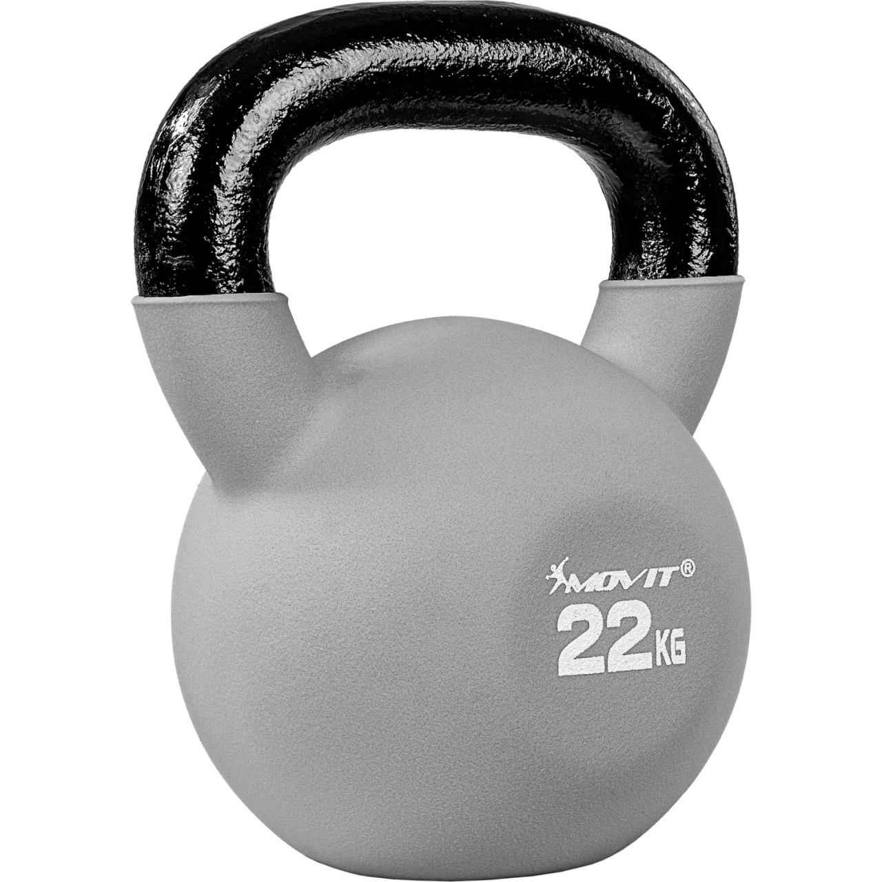 MOVIT® 22kg Kettlebell Kugelhantel gusseisen neopren grau