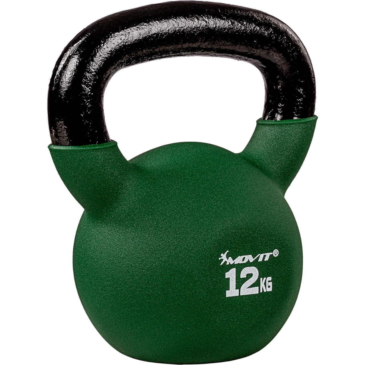 MOVIT® 12kg Kettlebell Kugelhantel guss neopren dunkelgrün