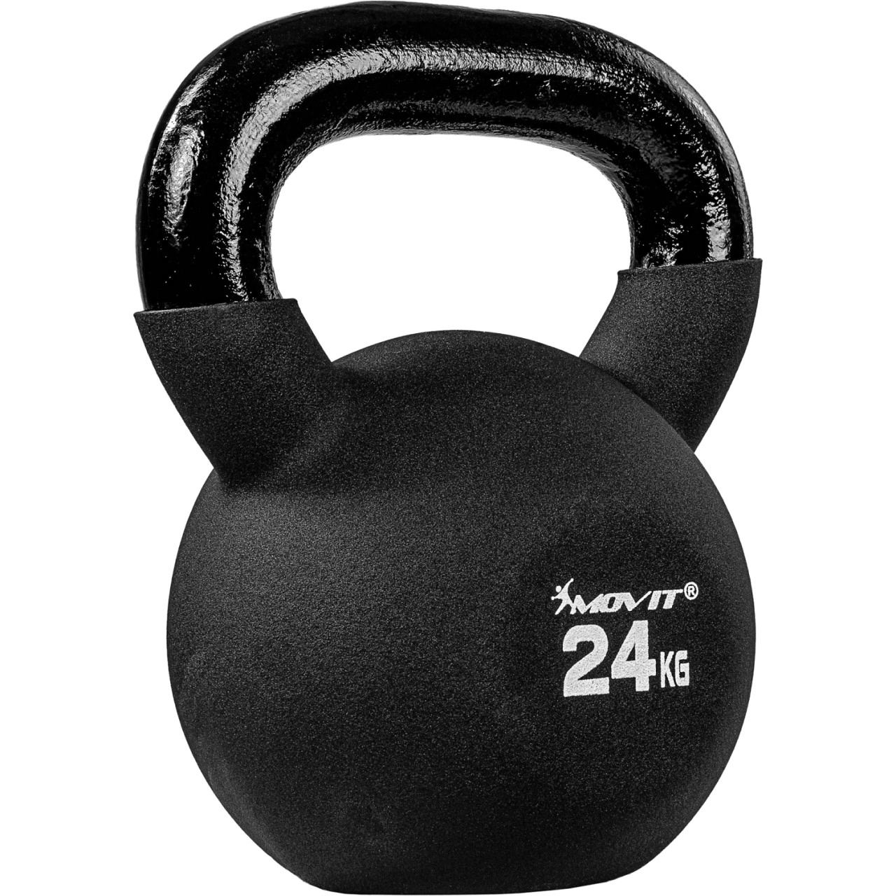 MOVIT® 24kg Kettlebell Kugelhantel gusseisen neopren schwarz