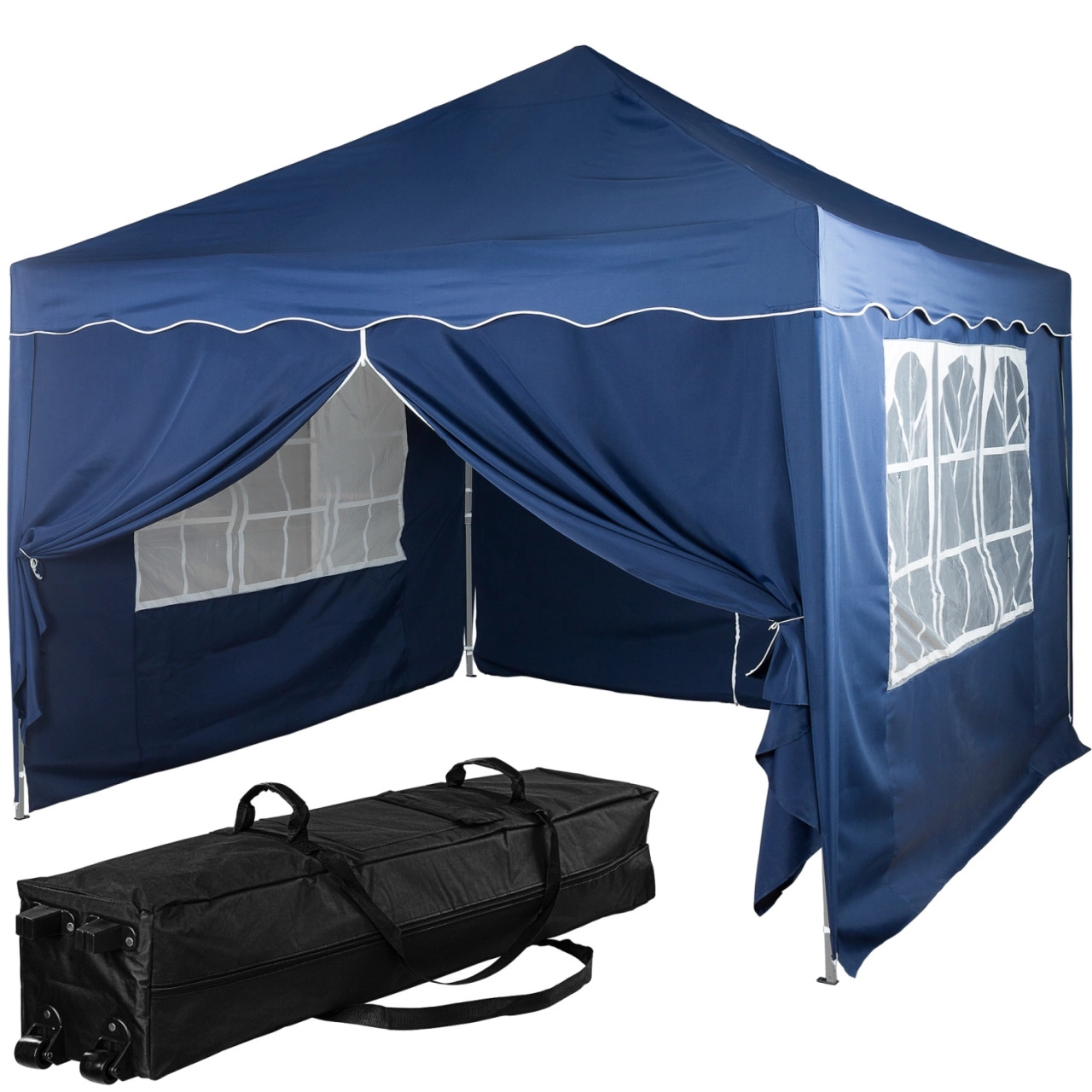 INSTENT Faltpavillon "BASIC" 3x3,Trolley, Stahl,blau,4ST