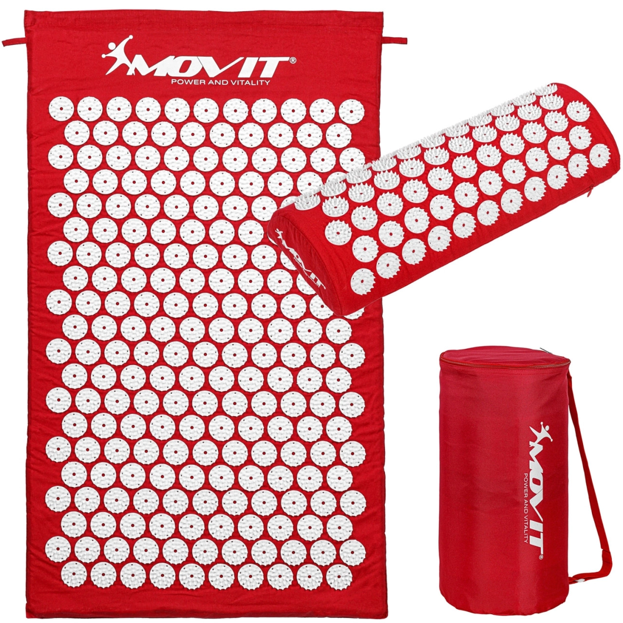 MOVIT® Akupressurmatte mit Kissen 75x44, rot