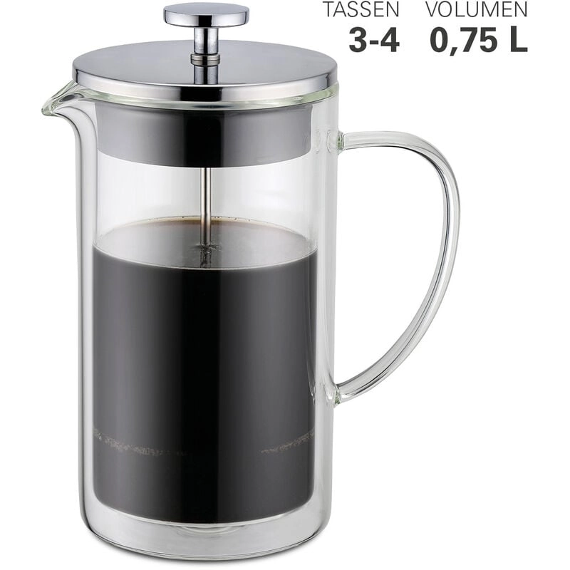 Weis - Pressfilterkanne doppelwandig Glas 1 Liter