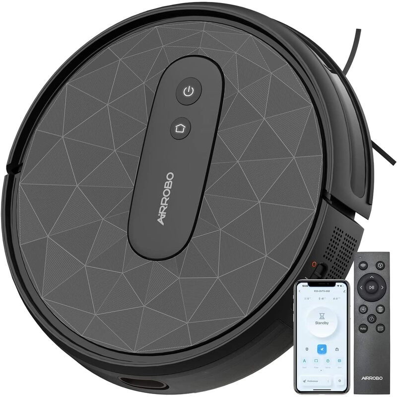 Saugroboter mit 2800 Pa Saugkraft, APP Steuerung, 120 Min Laufzeit, Staubsauger Roboter WLAN optimiert für Teppich Tierhaare, Roboterstaubsauger mit