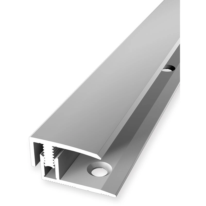 Proviston - Anpassungsprofil | Laminatabschluss | Breite: 21 mm | Höhenausgleich: 7 - 12 mm | Länge: 2000 mm | Aluminiumprofil | Silber | 1 Stück