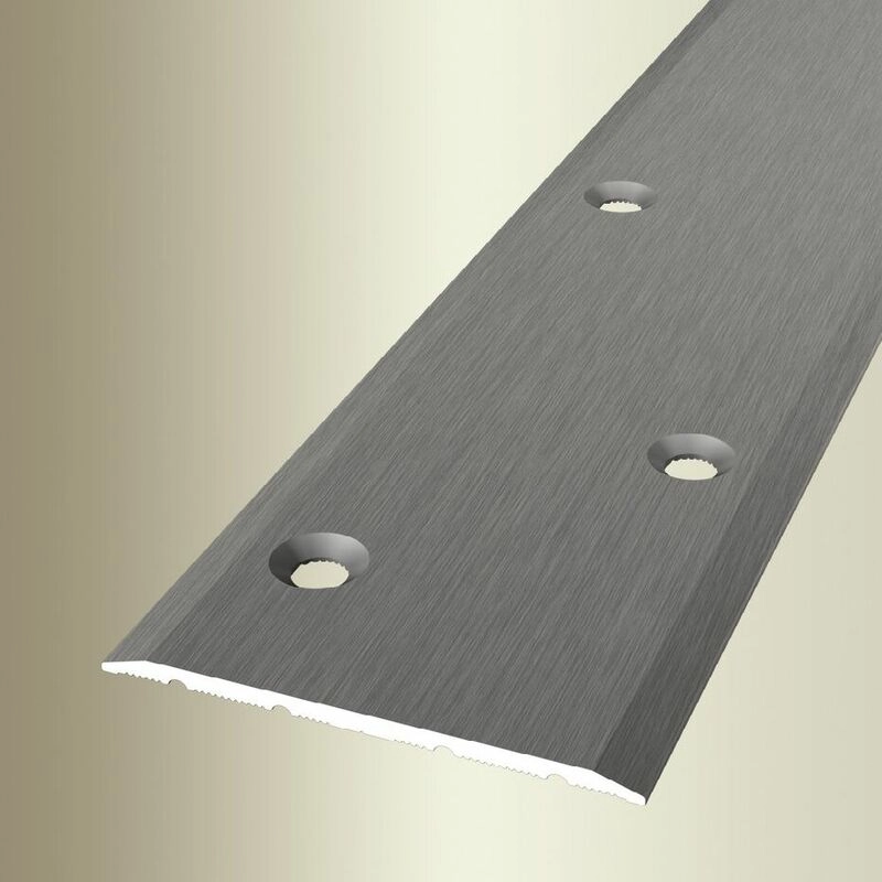 PROVISTON | Übergangsprofil | Breite: 60 mm | Höhe: 0 - 99 mm | Länge: 1000 mm | Aluminium eloxiert | Glatt | Edelstahl Fein Geschliffen | Versetzt