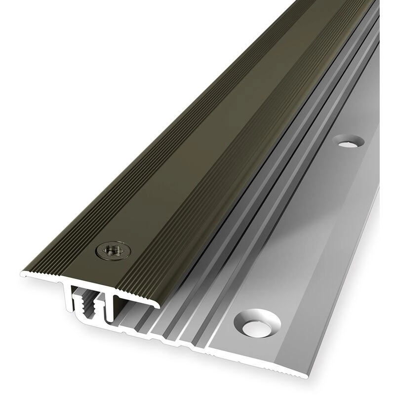 Proviston - Ausgleichsprofil | Vinylprofil | Breite: 25 mm | Höhenausgleich: 4 - 9.5 mm | Länge: 1000 mm | Aluminiumprofil | Bronze | 1 Stück - Bronze