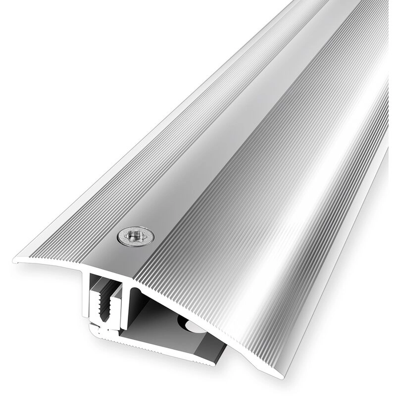 Proviston - Ausgleichsprofil flexibel | Parkettprofil | Breite: 51 mm | Höhenausgleich: 7 - 23 mm | Länge: 900 mm | Aluminiumprofil | Alu poliert | 1