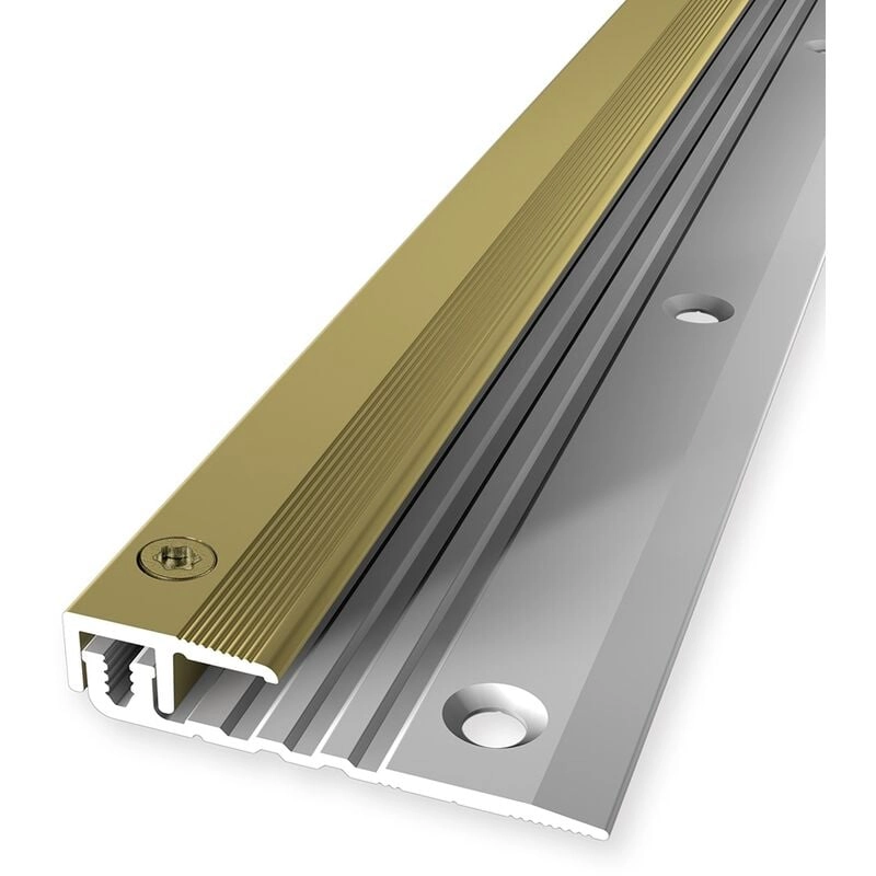 Proviston - Abschlussprofil | Vinylausgleich | Breite: 17 mm | Höhenausgleich: 4 - 9.5 mm | Länge: 900 mm | Aluminiumprofil | Gold | 1 Stück - Gold