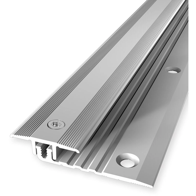 PROVISTON | Ausgleichsprofil | Vinylprofil | Breite: 25 mm | Höhenausgleich: 4 - 9.5 mm | Länge: 900 mm | Aluminiumprofil | Silber | 1 Stück - Silber