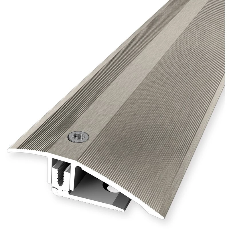 Proviston - Ausgleichsprofil flexibel | Parkettprofil | Breite: 51 mm | Höhenausgleich: 7 - 23 mm | Länge: 1000 mm | Aluminiumprofil | Platinium | 1