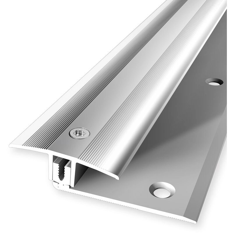 Proviston - Ausgleichsprofil flexibel | Parkettprofil | Breite: 37 mm | Höhenausgleich: 7 - 17 mm | Länge: 900 mm | Aluminiumprofil | Alu poliert | 1