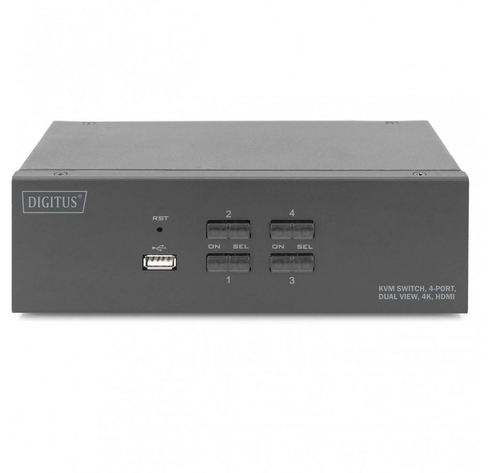 Digitus - KVM Switch - 4-Port - schwarz Netzwerk-Switch