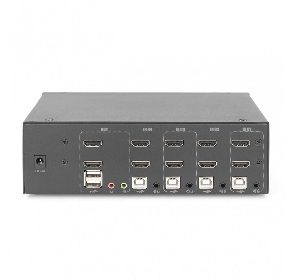 Digitus - KVM Switch - 4-Port - schwarz Netzwerk-Switch