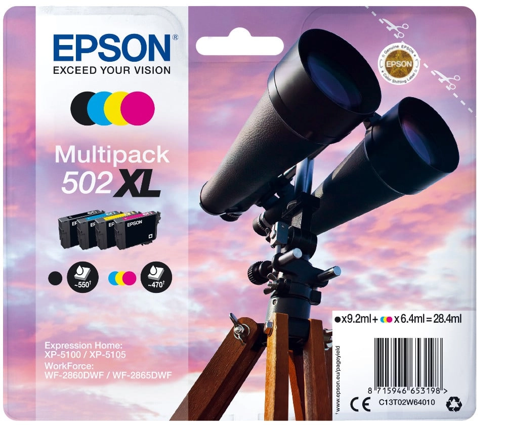 C13T02W64010 Fernglas CMYK XL MultiPack Druckerpatrone