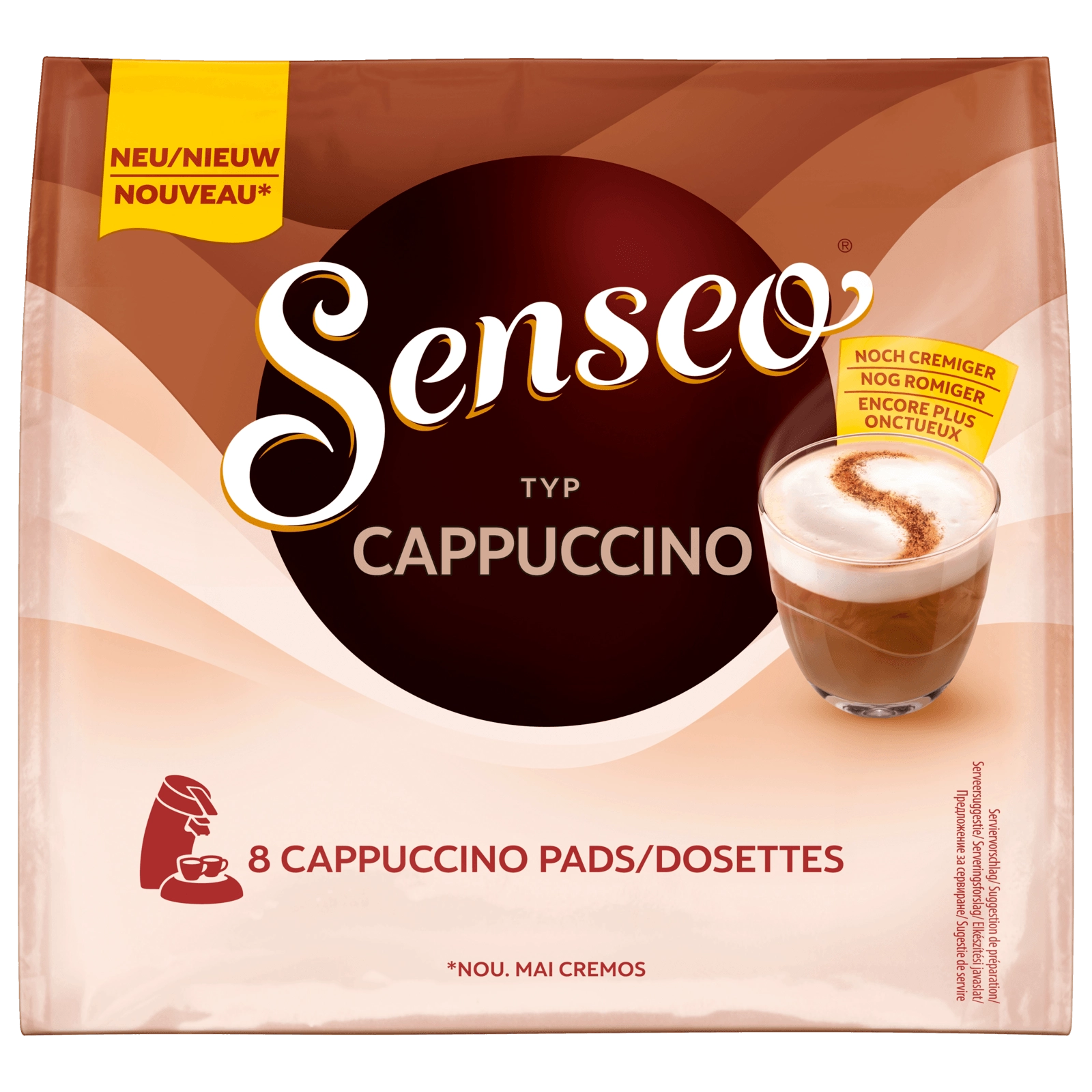 Senseo Kaffeepads Typ Cappuccino 92g, 8 Pads