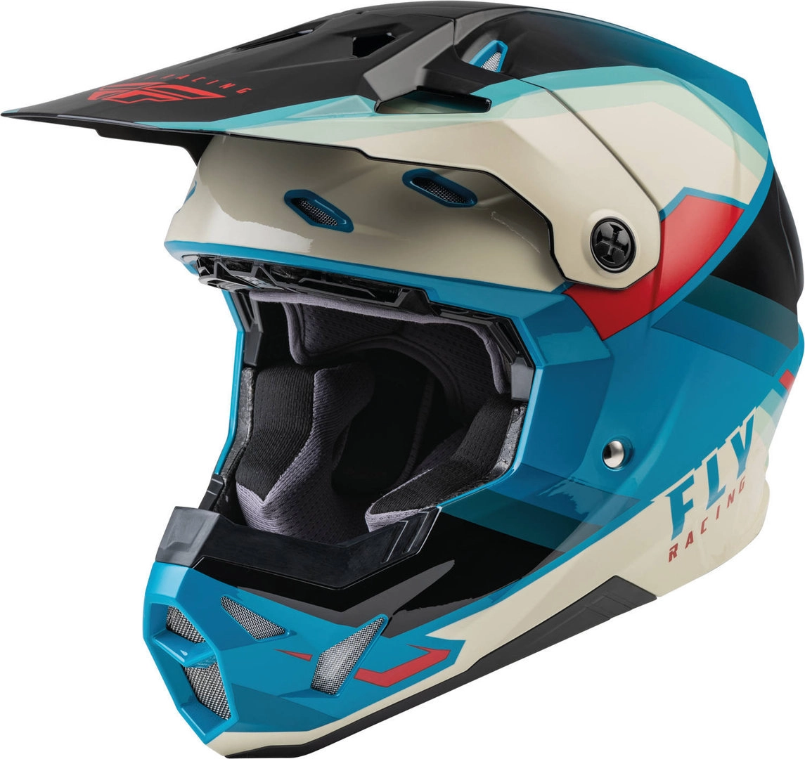 FLY Racing Formula CP Rush Motocross Helm, schwarz-weiss-blau, Größe XS, schwarz-weiss-blau, Größe XS