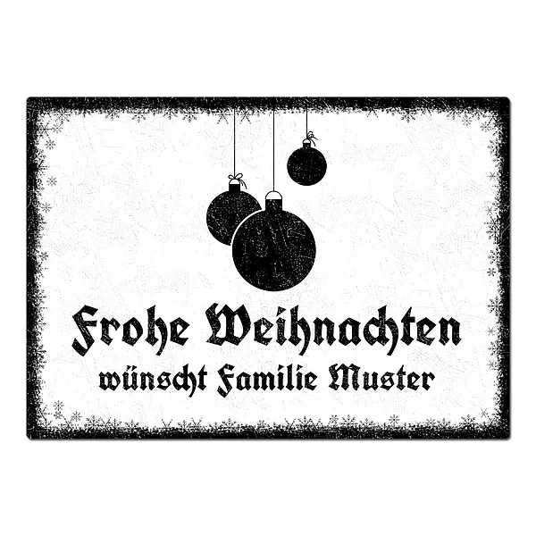 Weihnachtsgeschenk Blechschild Schneegestöber - Farbe weiß - Format A4 (29,7 x 21 cm)