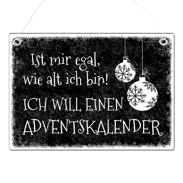 Weihnachtsgeschenk Blechschild A4 Schneegestöber mit Wunschtext - Farbe schwarz - Format A4 (29,7 x 21 cm)