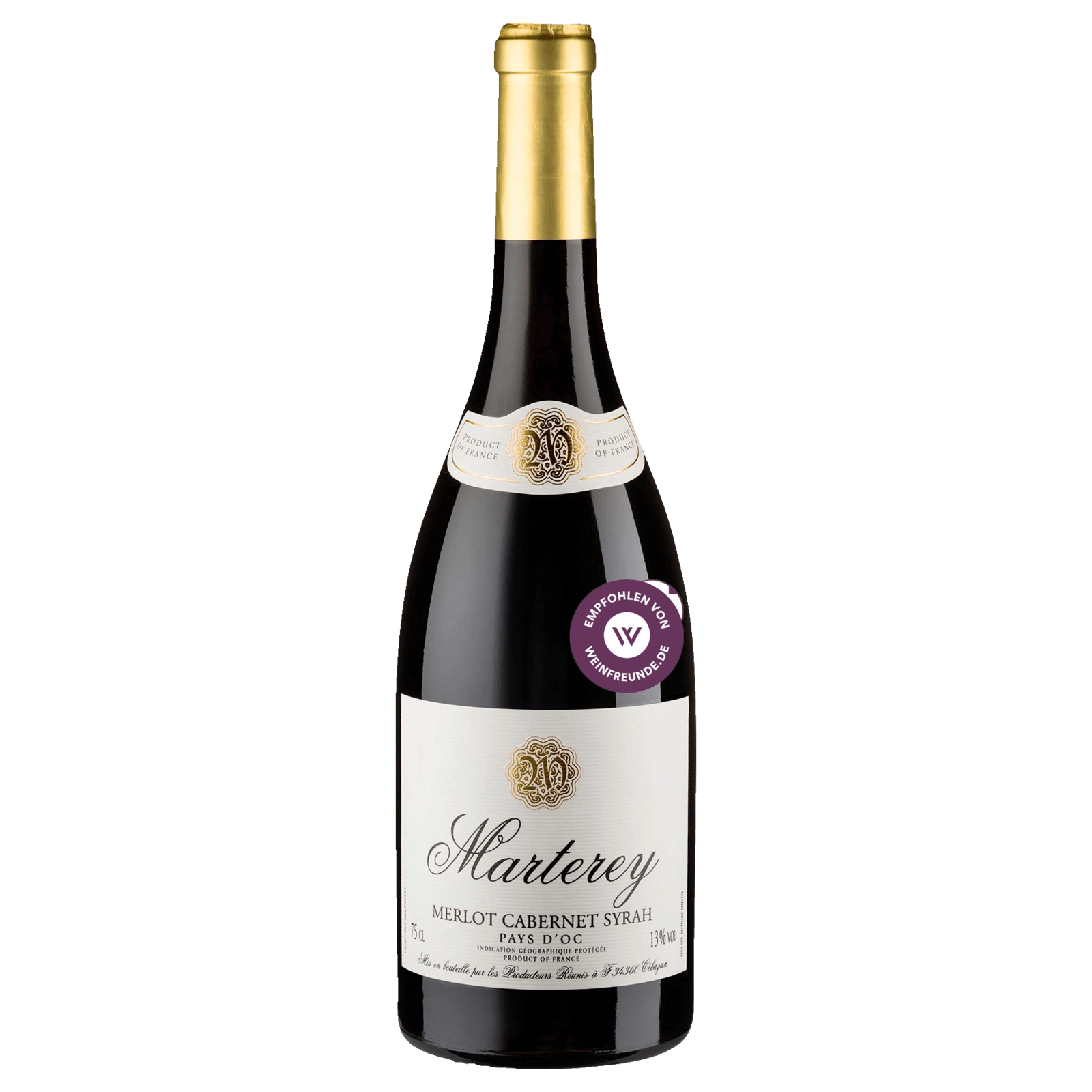 Marterey Rotwein Merlot Cabernet Syrah Pays D\'OC halbtrocken 0,75l