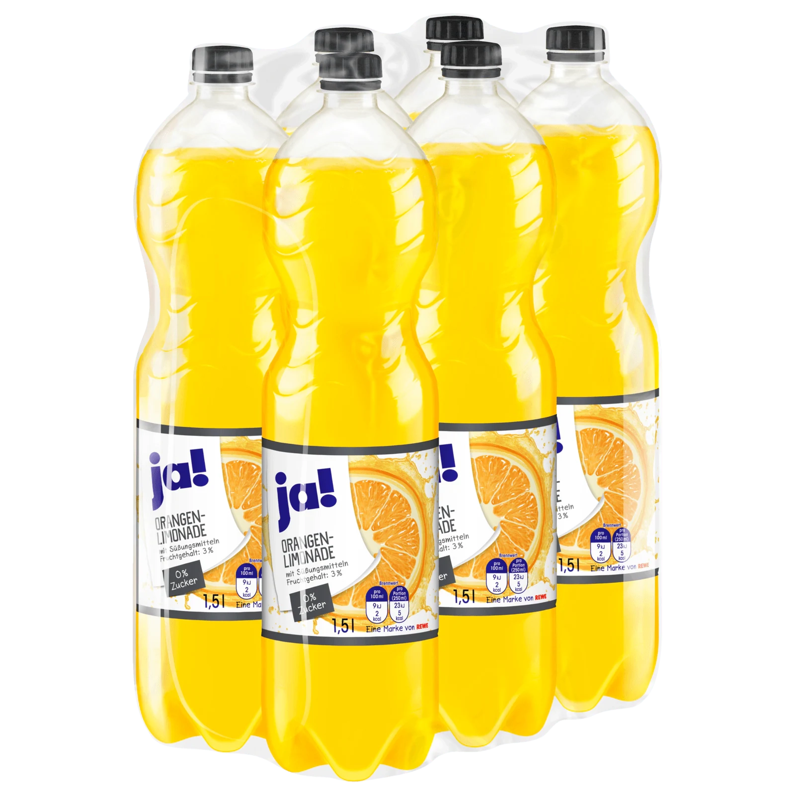 ja! Orangenlimonade 0% Zucker 6x1,5l