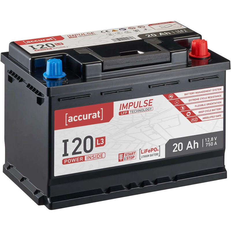 Accurat Impulse I20L3 Autobatterie 20Ah LiFePO4