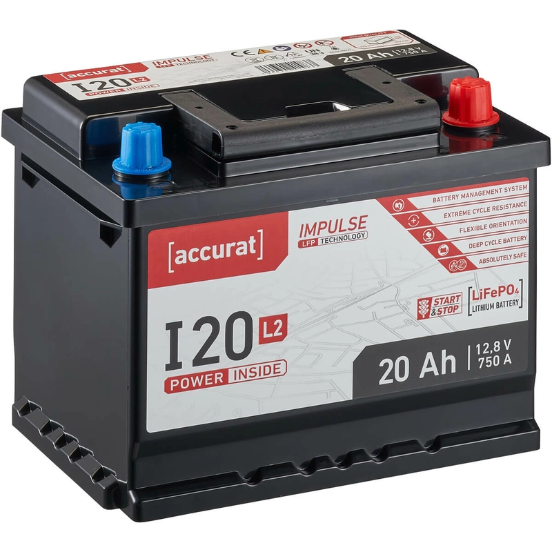 Accurat Impulse I20L2 Autobatterie 20Ah LiFePO4