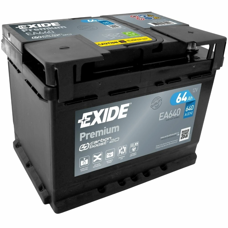 Exide EA640 Premium Carbon Boost 64Ah Autobatterie