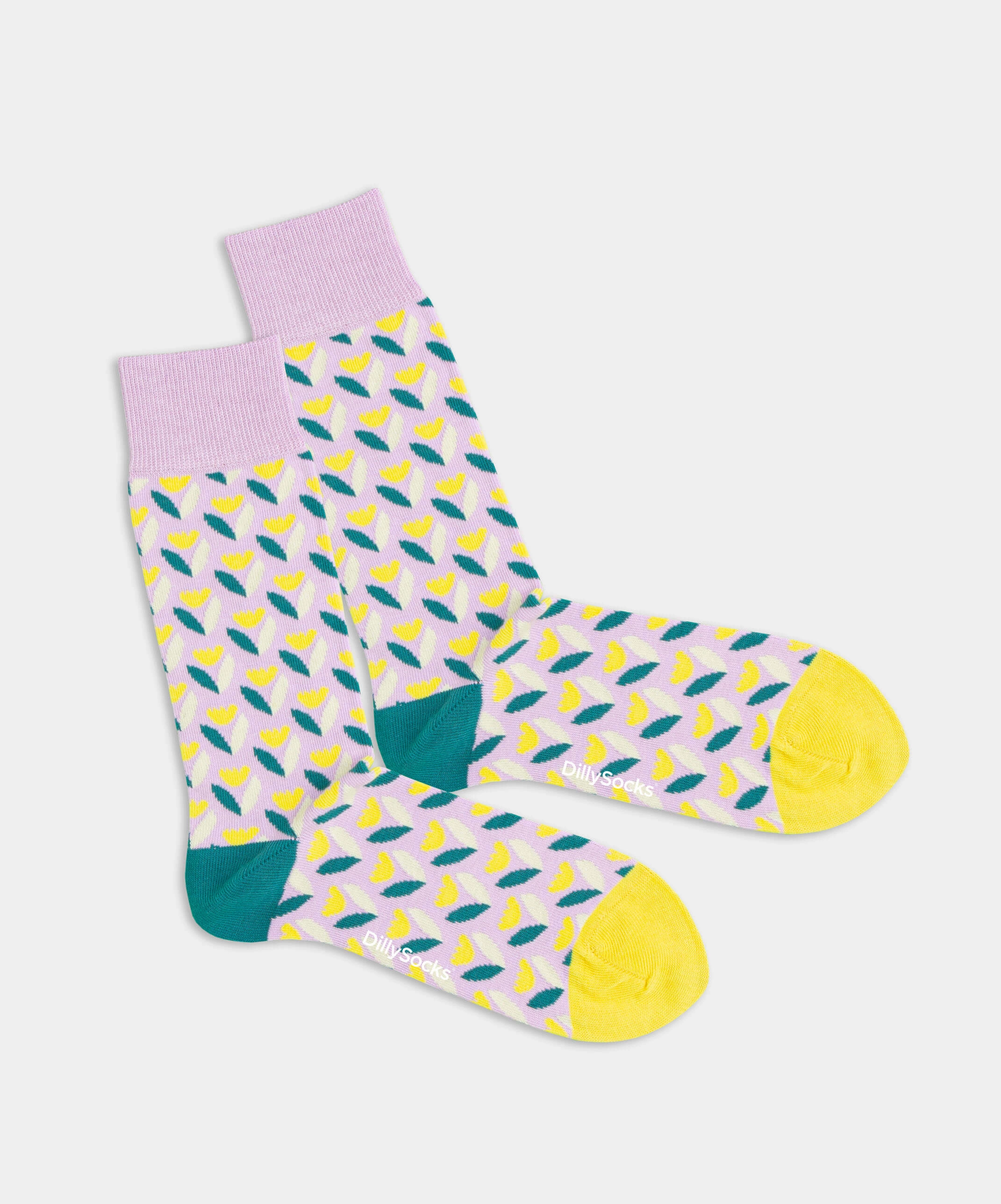 - Socken in Rosa mit Blumen Motiv/Muster